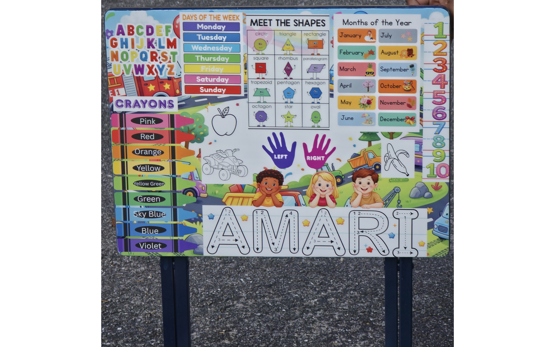 Personalized Kids Learning Tray Table | Custom ABC Activity Table